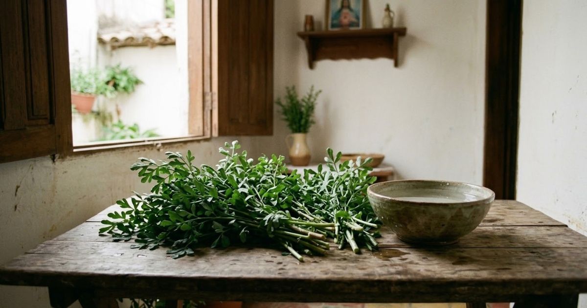 Arruda para banho e práticas tradicionais de proteção